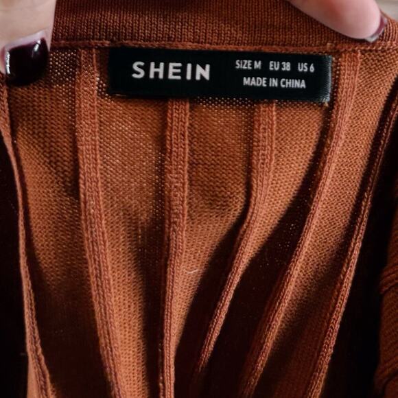 Women's Ribbed Scoop Neck Burnt Orange Short Sleeve Top Size Medium - Picture 3 of 3